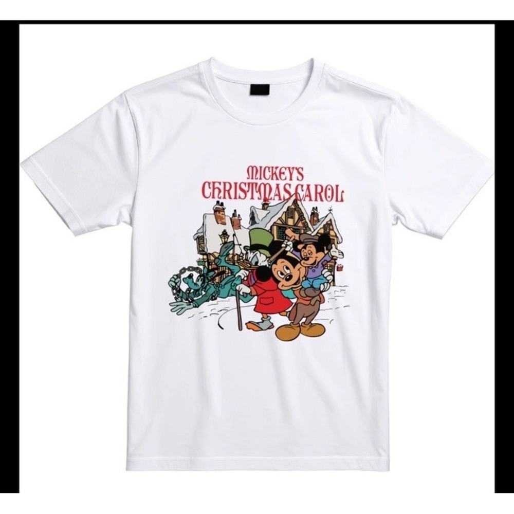 Disney Mickey's Christmas Carol T-Shirt Unisex Adult White XL